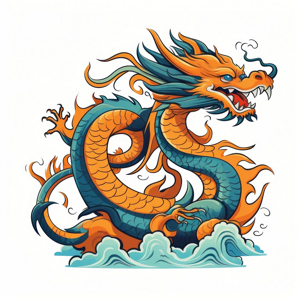 Chinese dragon drawing representation chinese dragon.