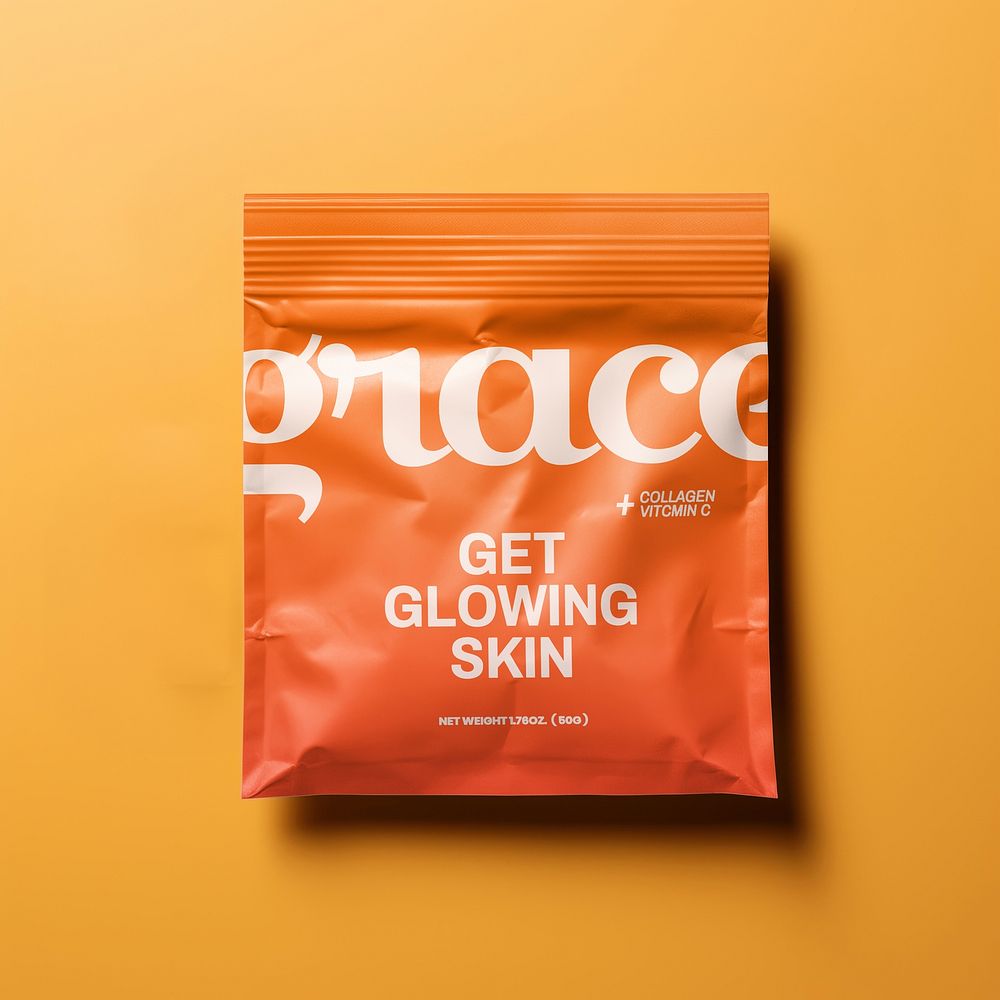 Orange skincare pouch bag