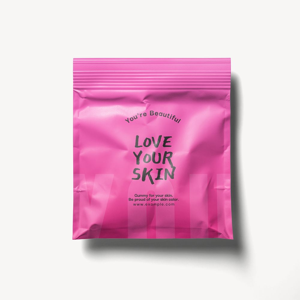 Pink skincare product pouch bag