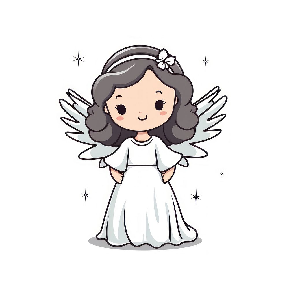 Cute little angel cartoon representation celebration.