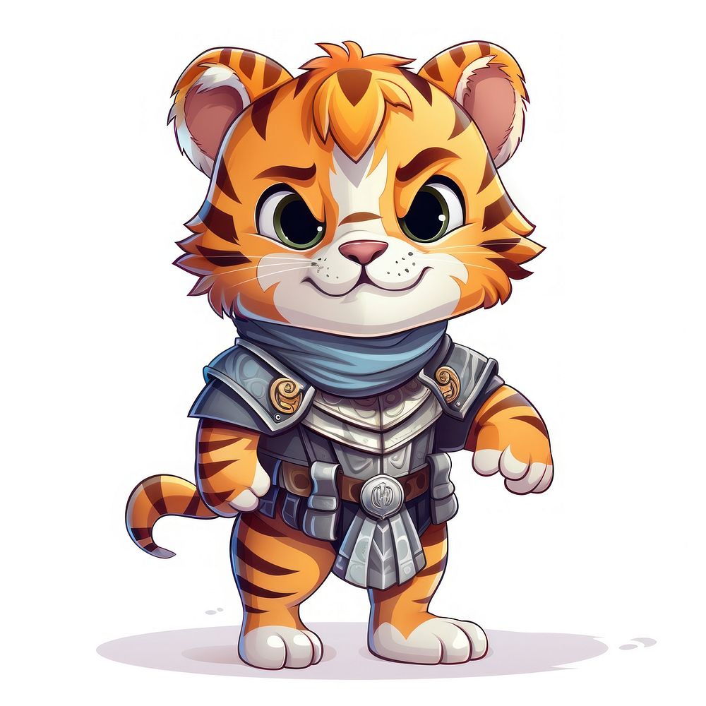 Tiger character knight cartoon mammal comics.