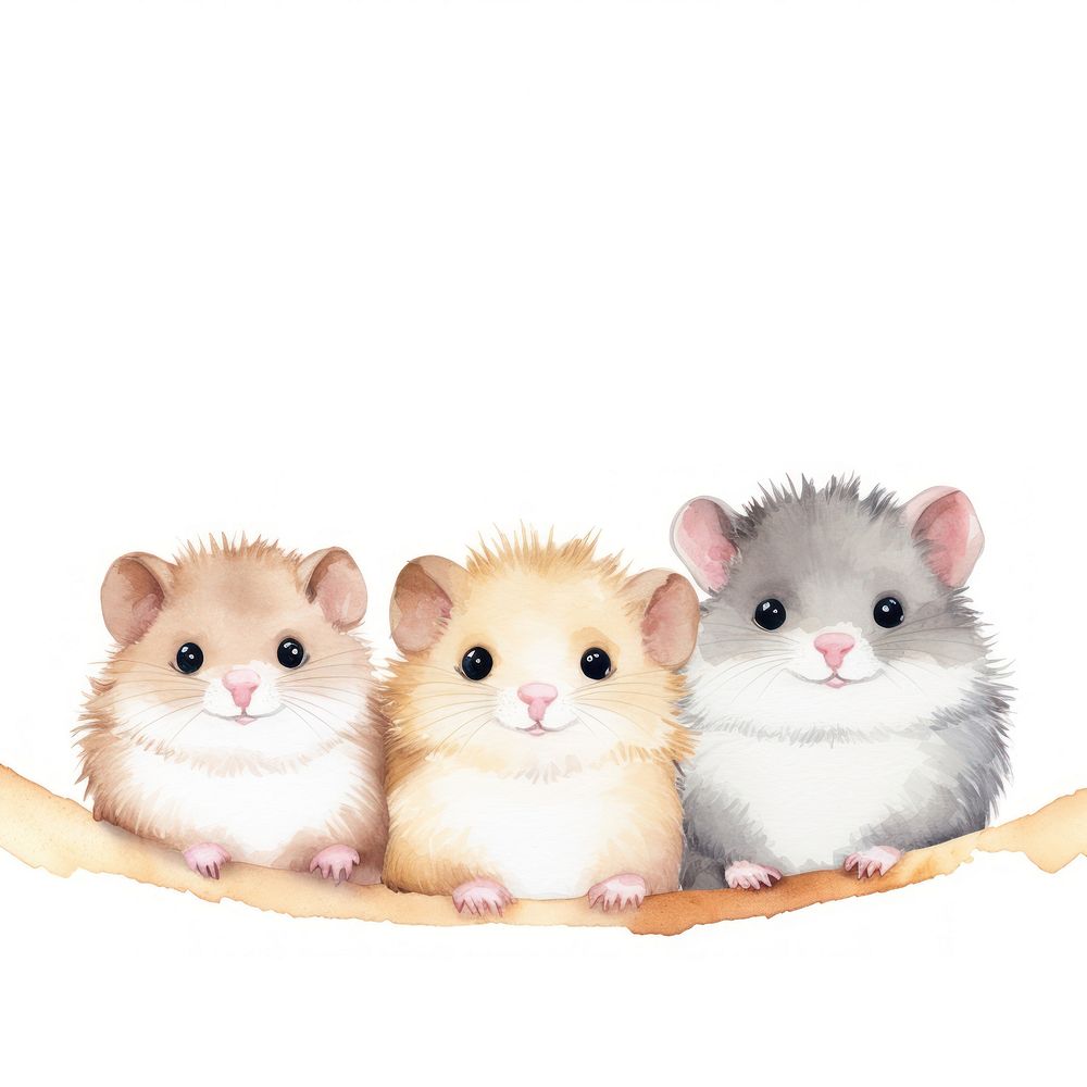 Baby hamsters circle border rat rodent mammal.
