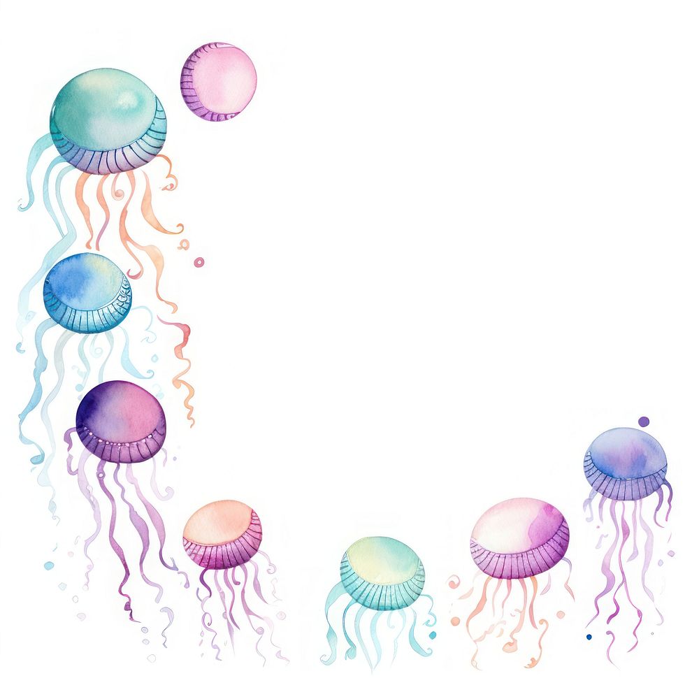 Baby jellyfishs circle border invertebrate cephalopod underwater.
