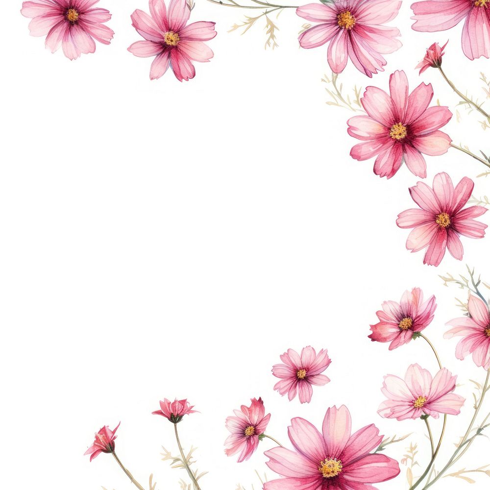 Cosmos petals border backgrounds pattern flower.