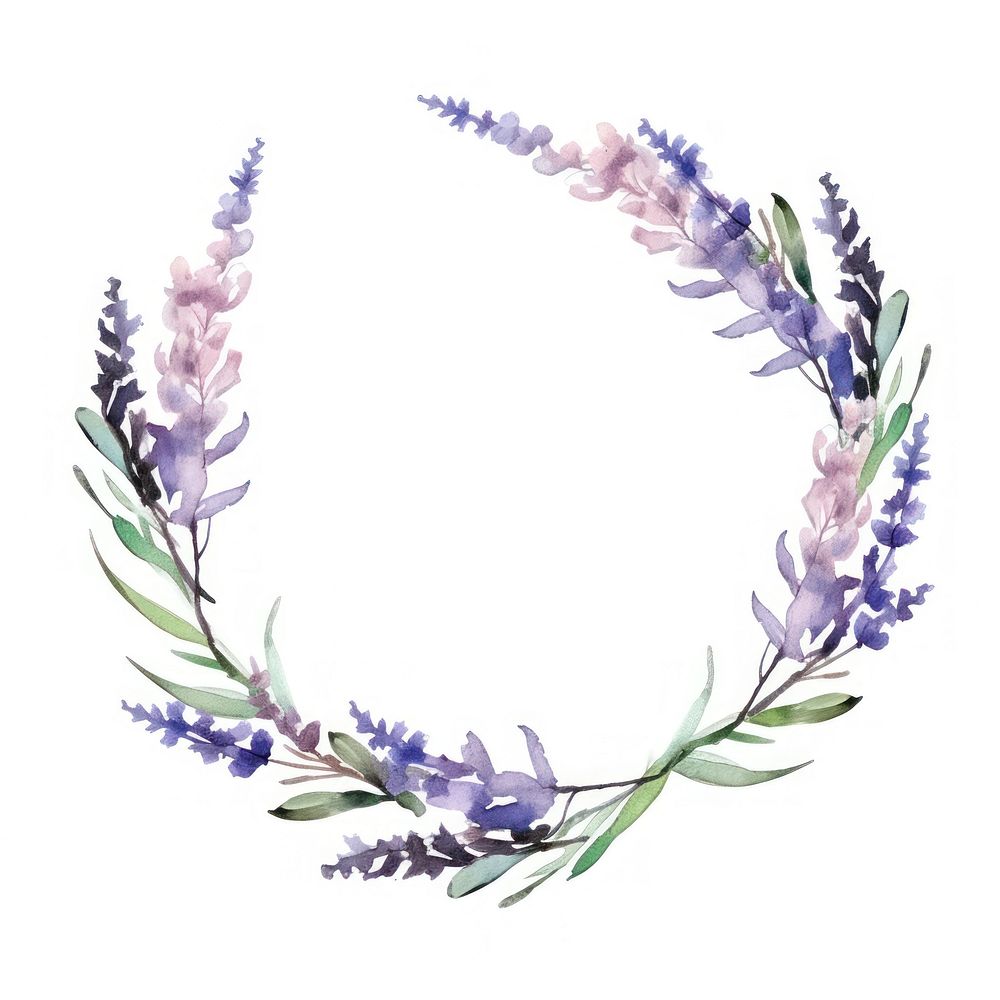 Lavender cercle border blossom flower wreath.