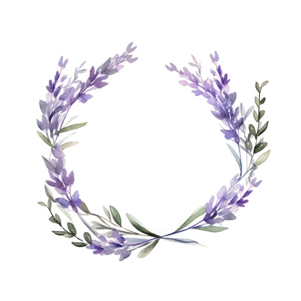 Lavender cercle border flower wreath plant.