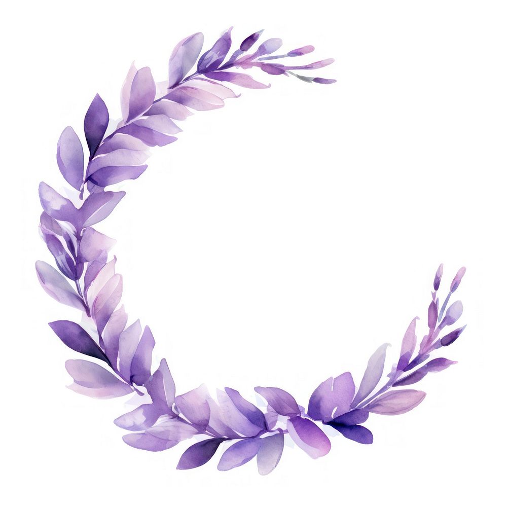 Lavender petals border flower purple wreath.