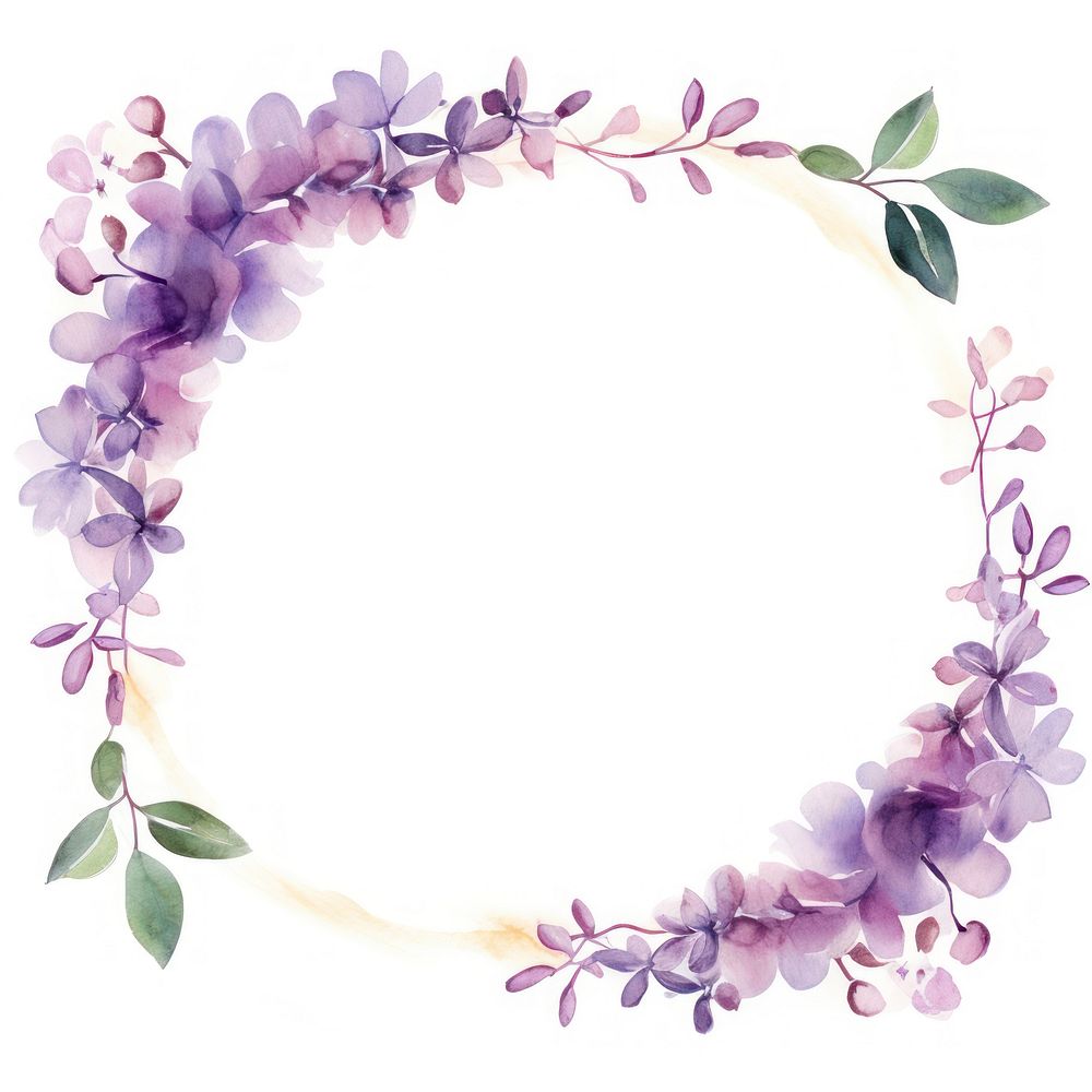 Lilac border flower wreath petal.
