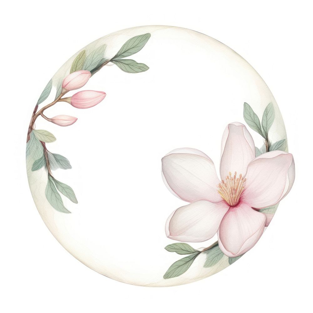 Magnolia cercle border porcelain flower plant.