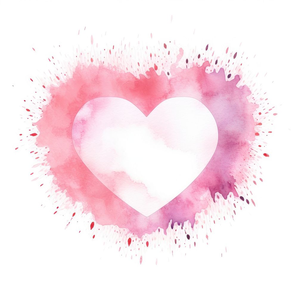 Pink heart border white background creativity splattered.
