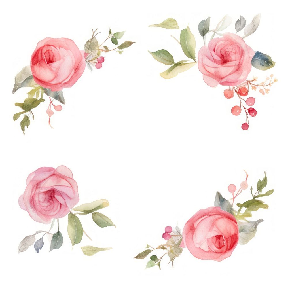 Rose border pattern flower wreath.