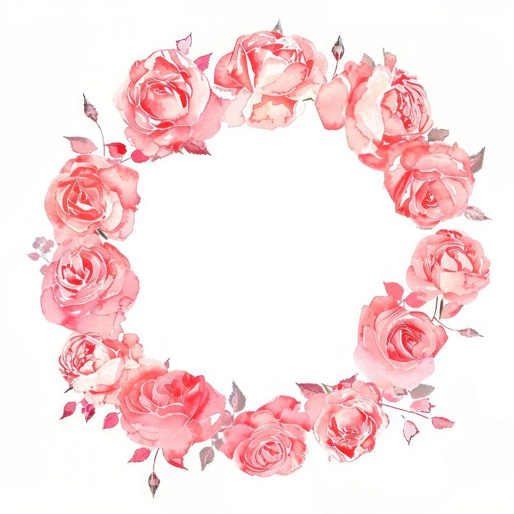 Rose cercle border flower wreath petal.