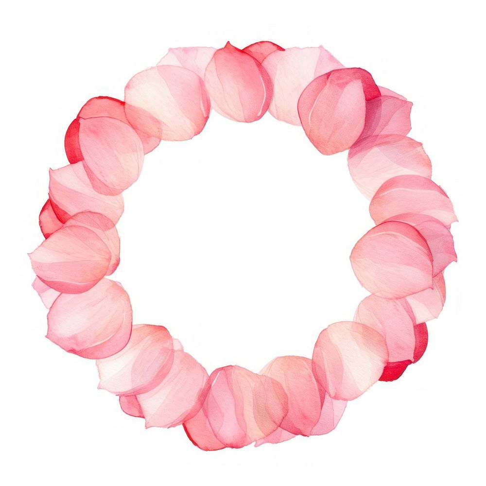 Rose petals cercle border wreath white background accessories.