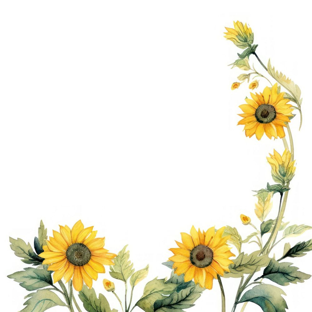 Sun flower border sunflower pattern plant.