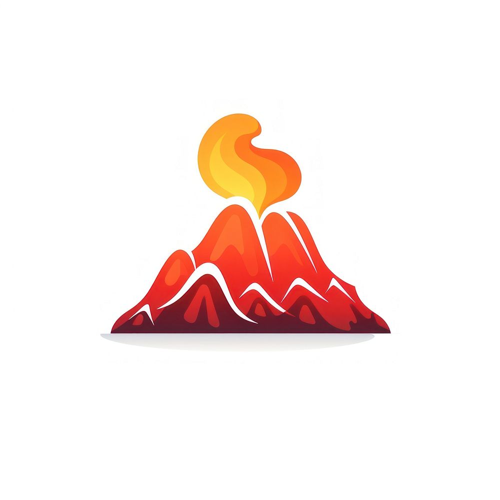 Volcano icon mountain nature stratovolcano.
