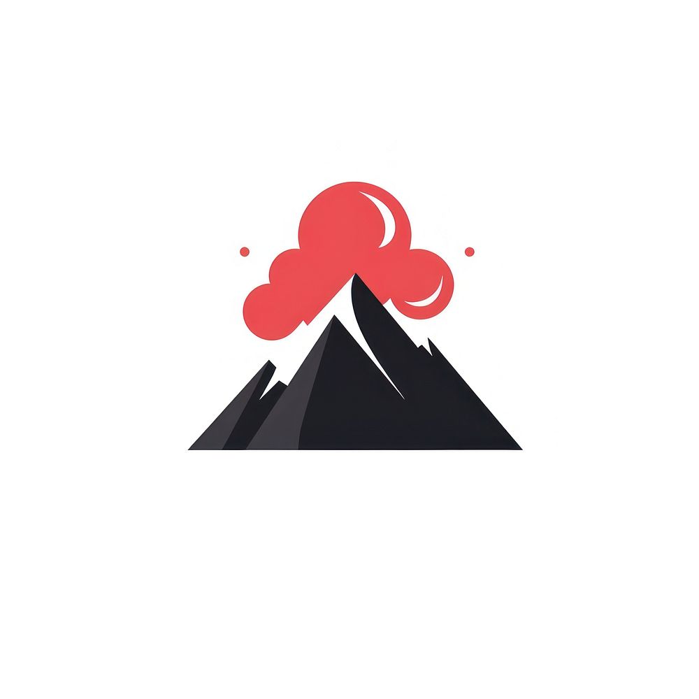 Volcano icon logo stratovolcano landscape.
