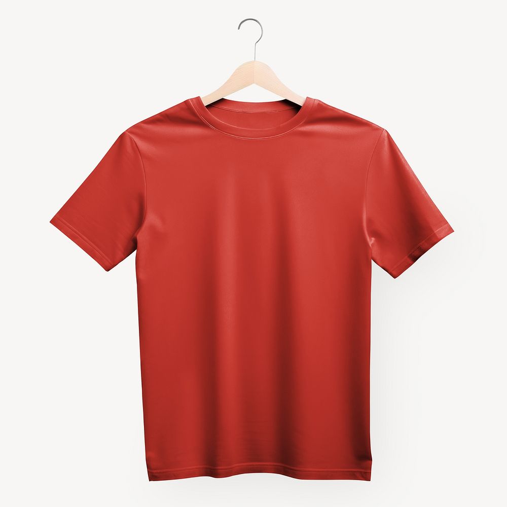 Hanging dull red t-shirt
