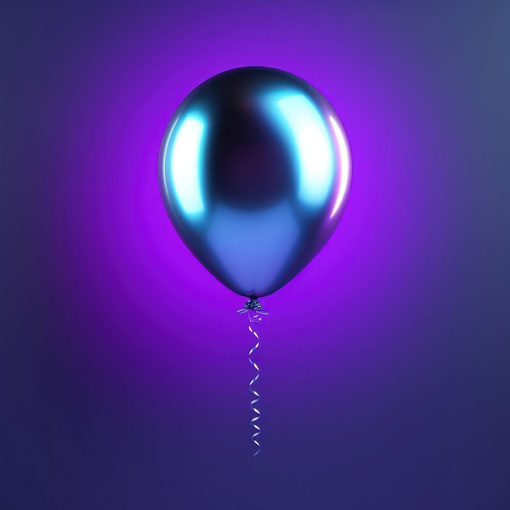 Balloon sphere purple silver.
