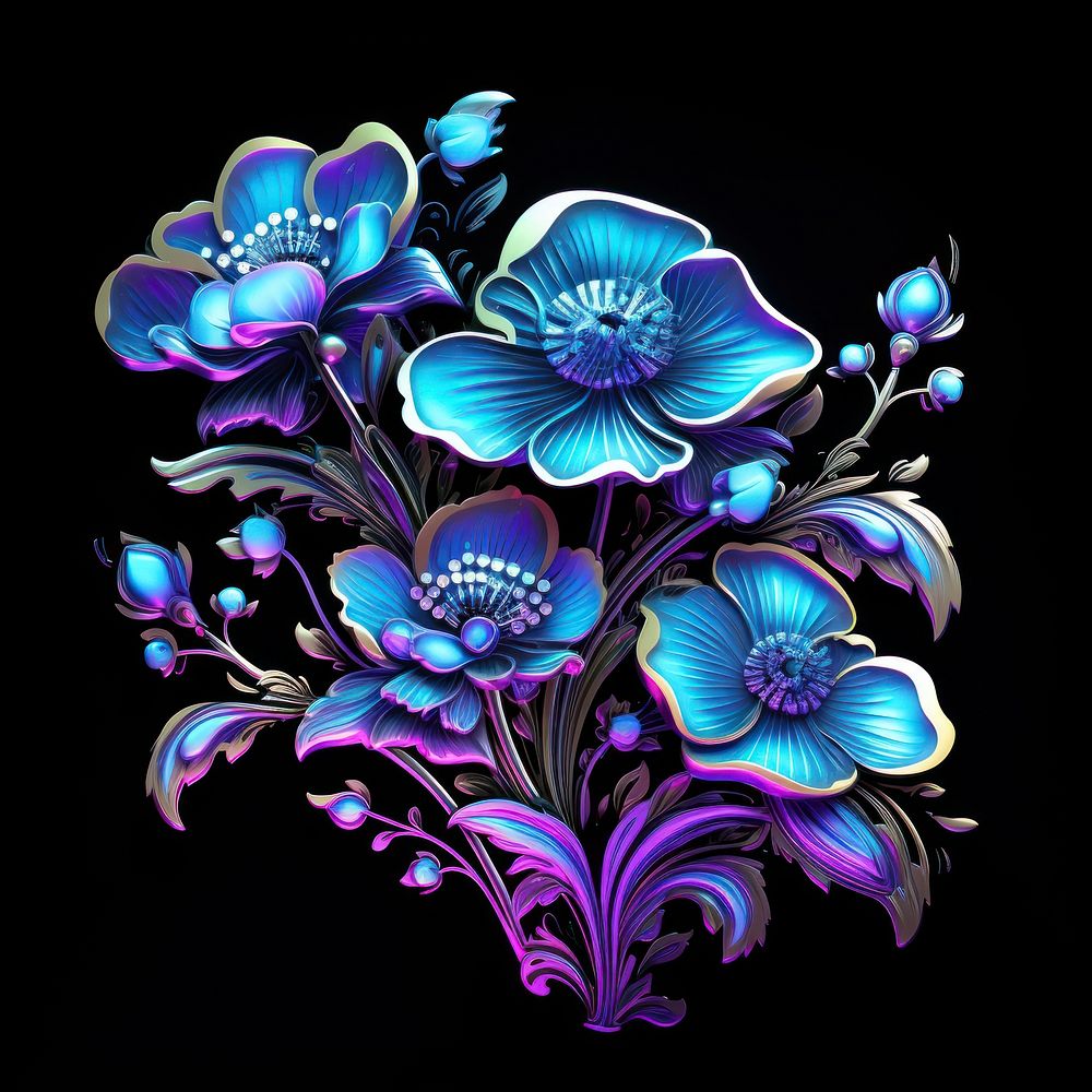 Flower bouquet pattern flower purple.