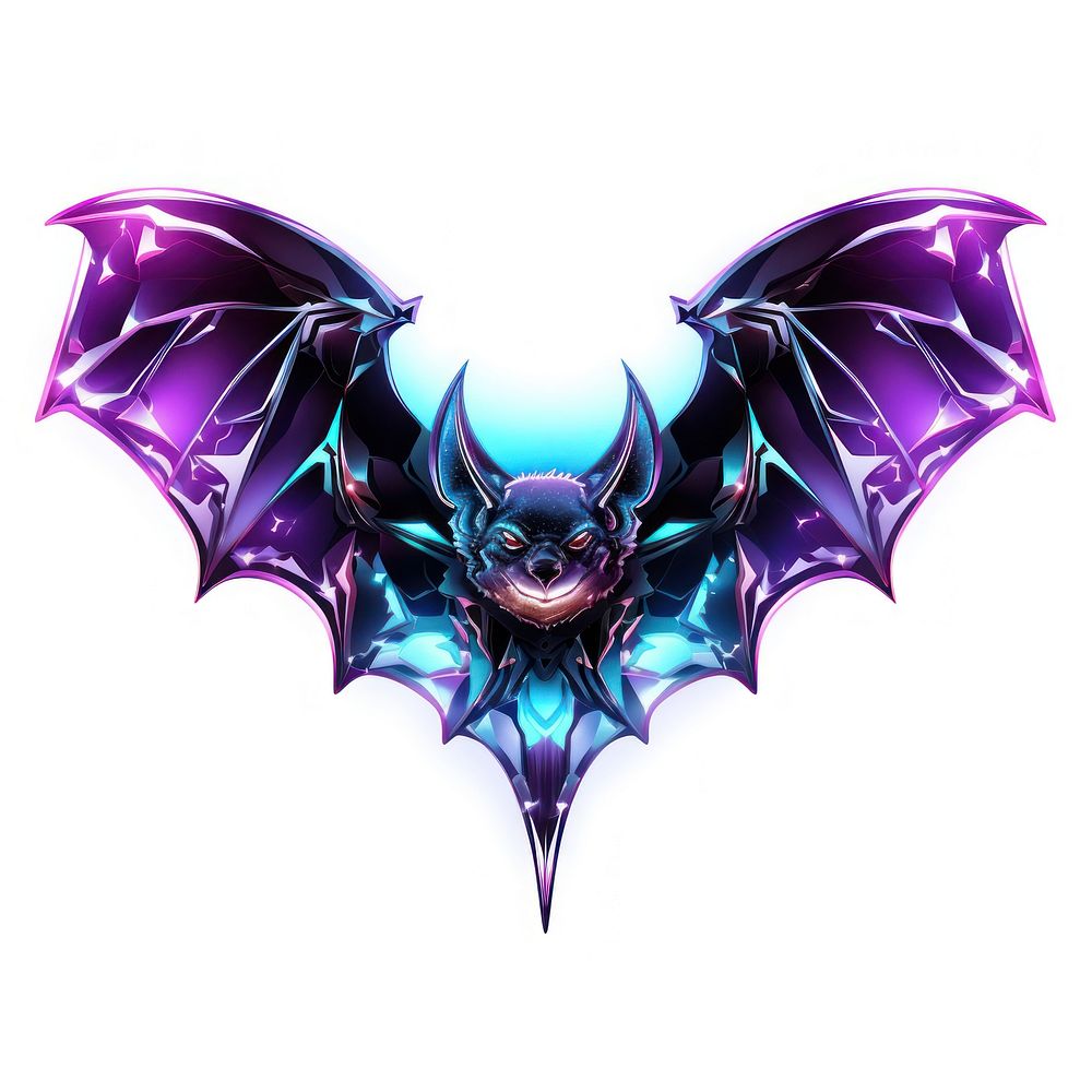 Bat purple bat white background.