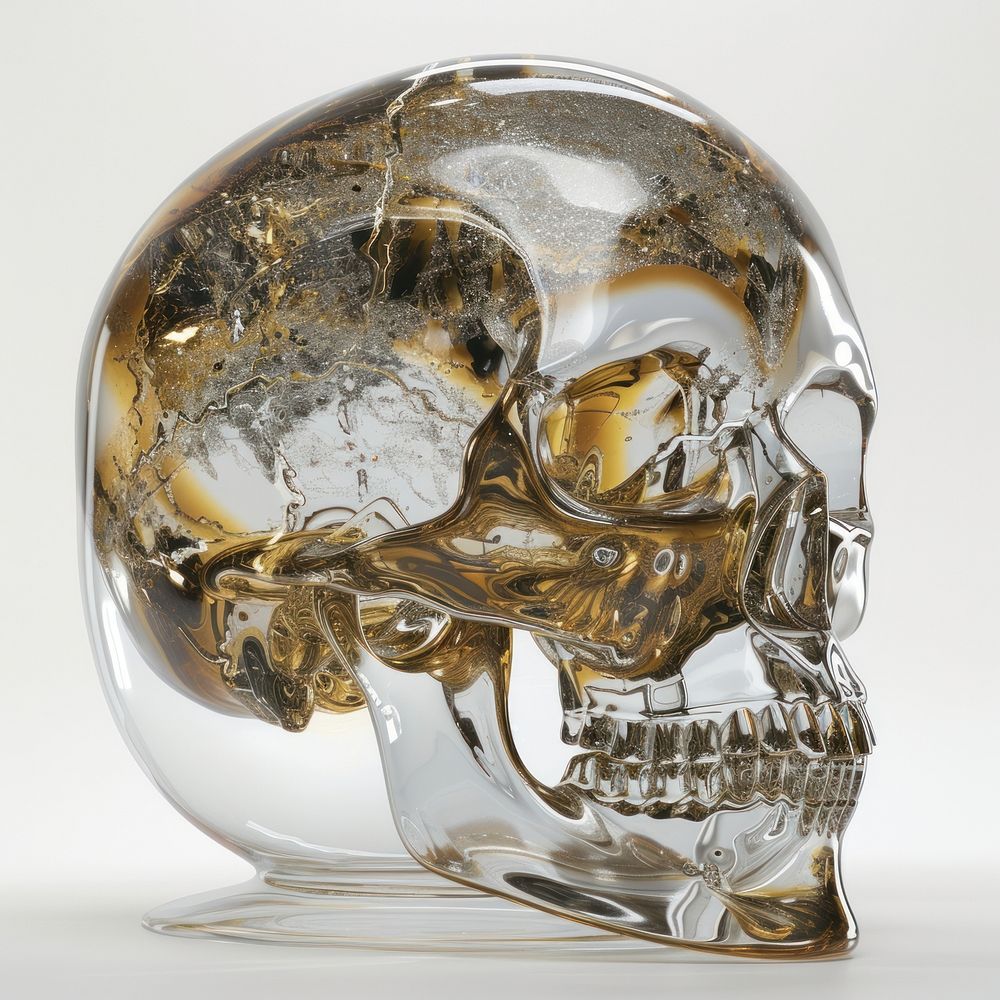 Funny plastic skull art accessories sculpture.