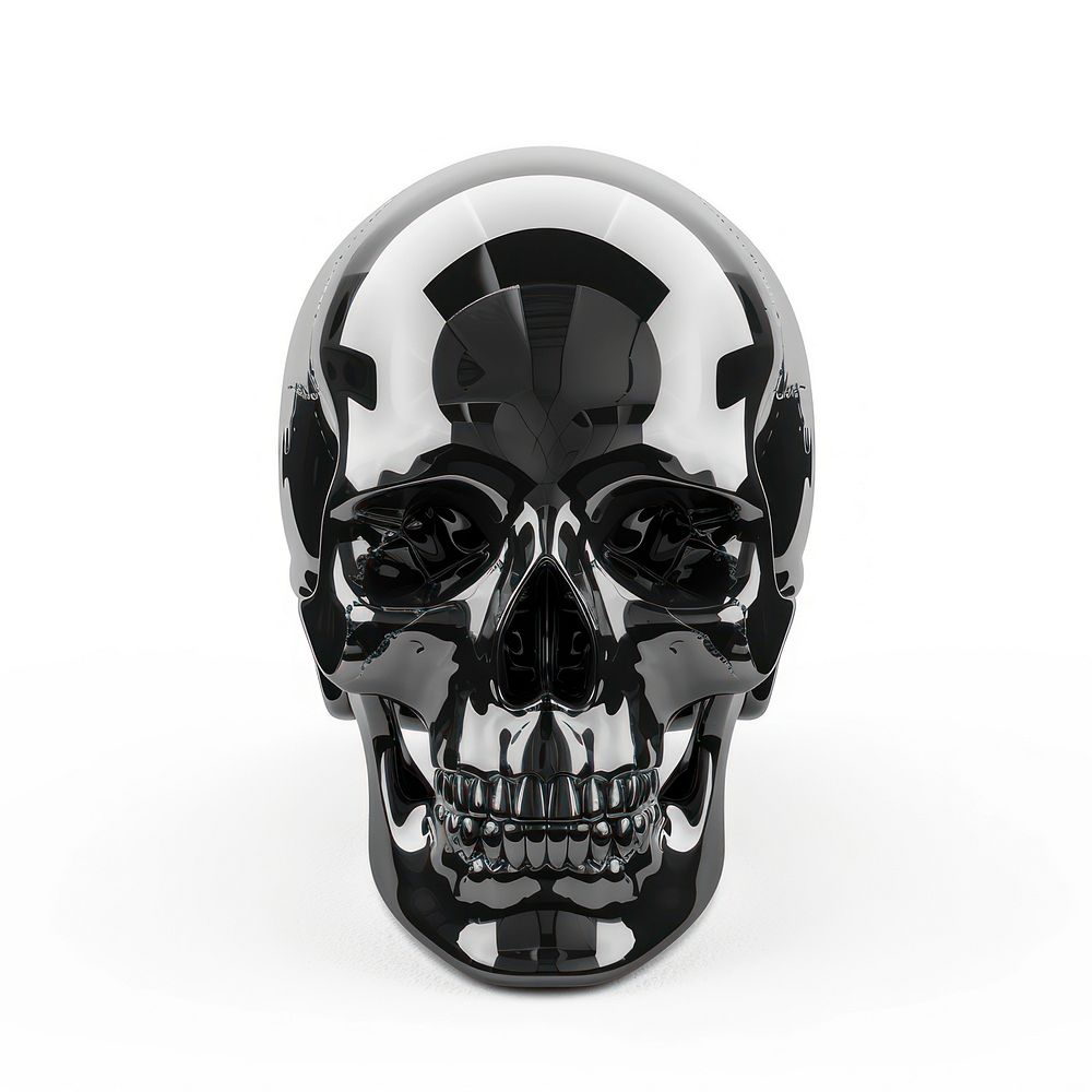 Funny rubber skull monochrome spooky helmet.