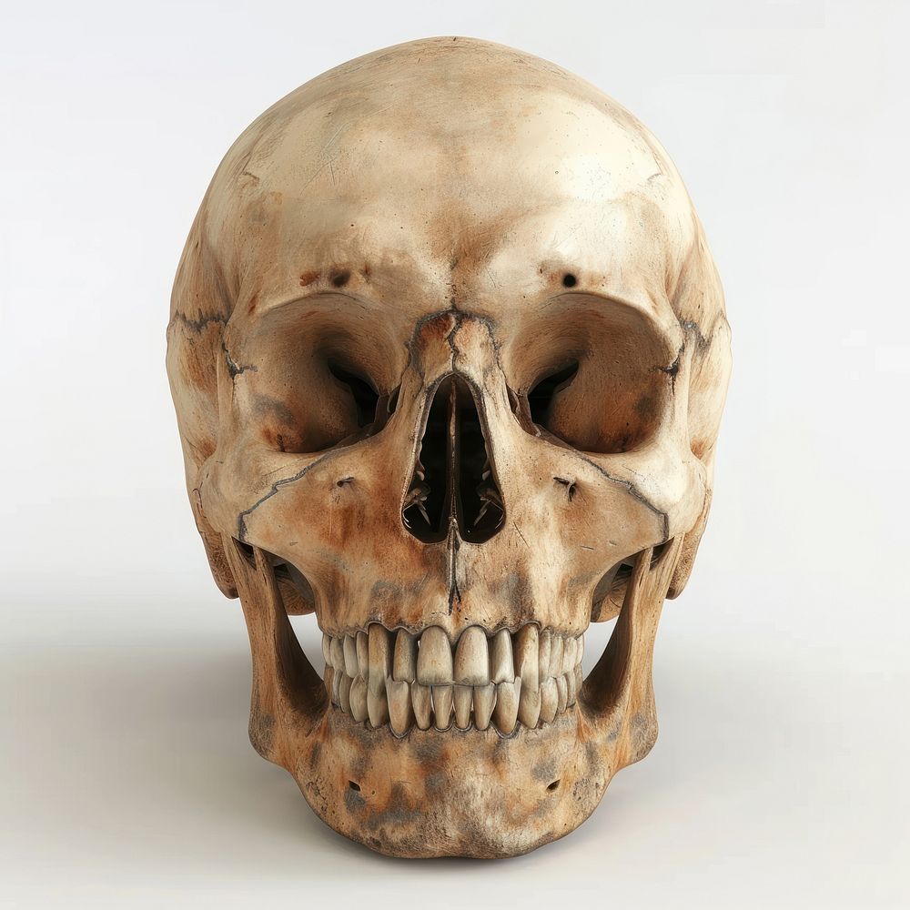 Funny skull representation anthropology sculpture.