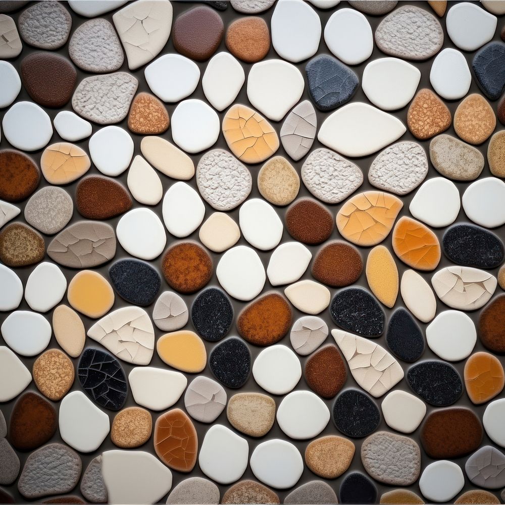 Tiles earth tone pattern backgrounds pebble arrangement.