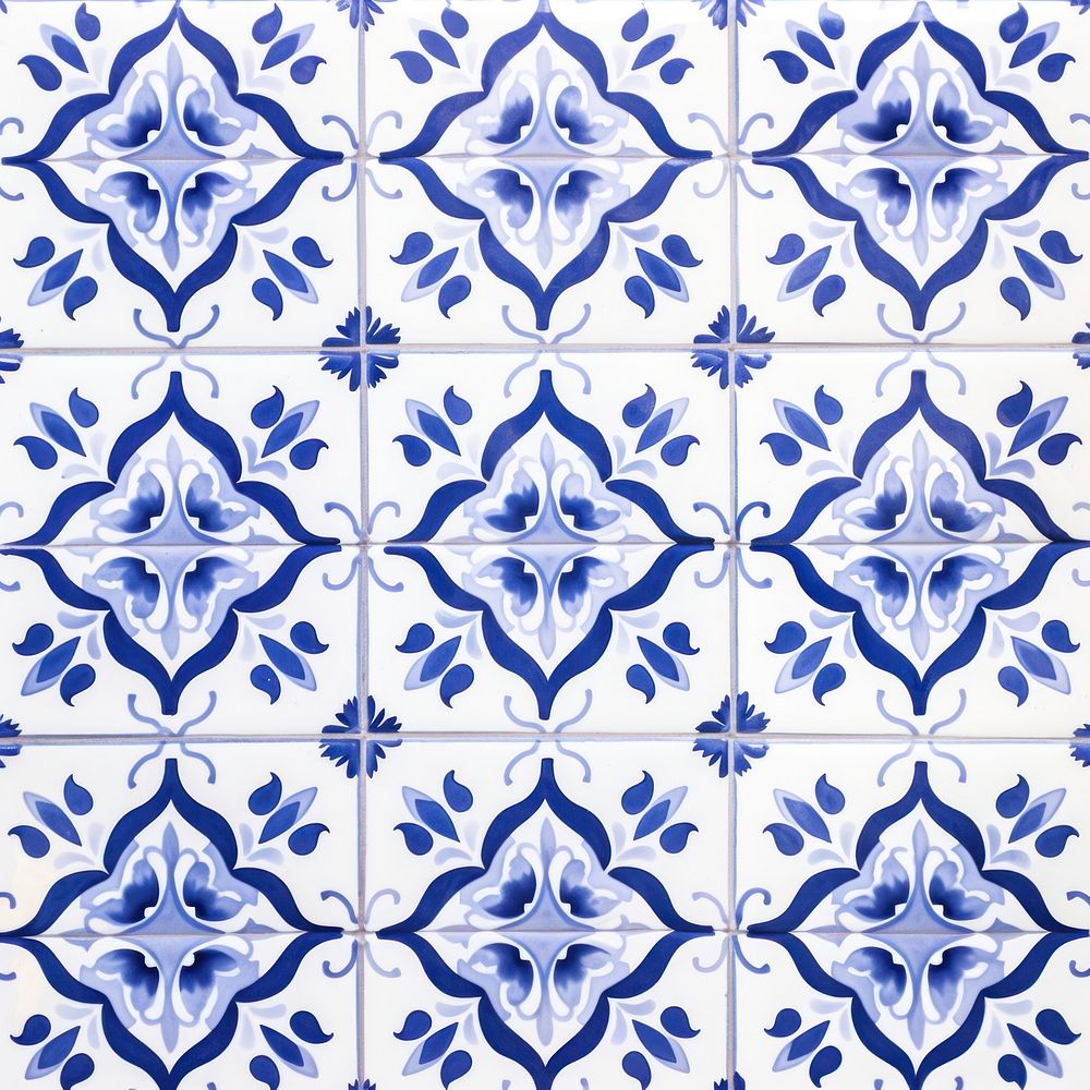 Tiles of blue pattern backgrounds architecture repetition.