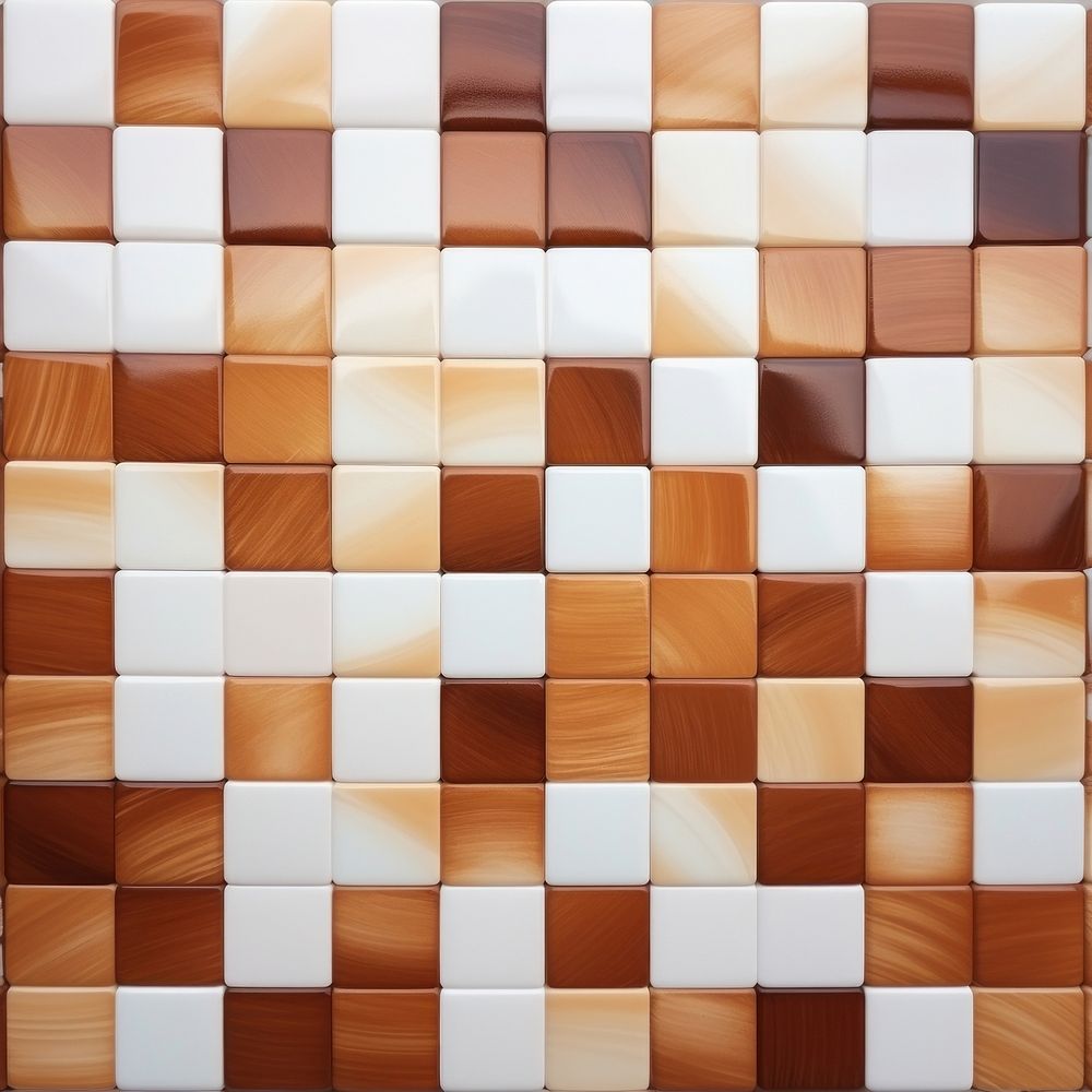 Tiles of brown pattern backgrounds floor white.