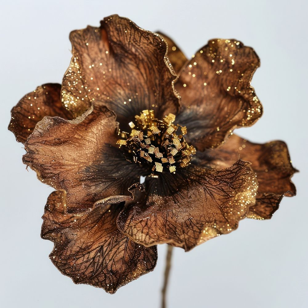 Brown dried flower jewelry brooch plant.
