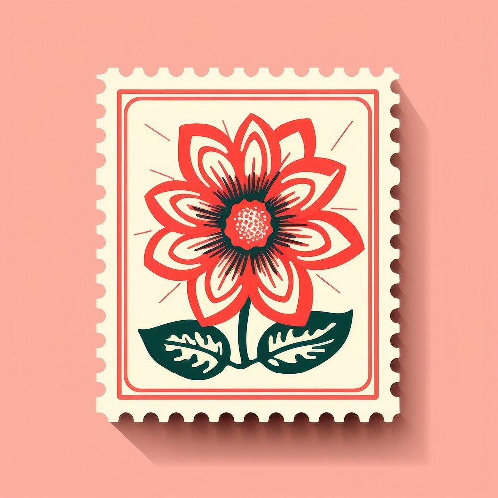 Flower with Risograph style plant mail inflorescence.