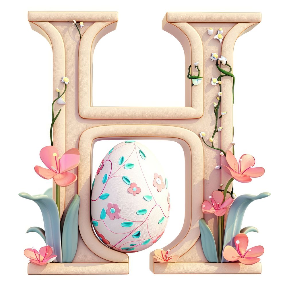 Easter letter H easter plant egg.