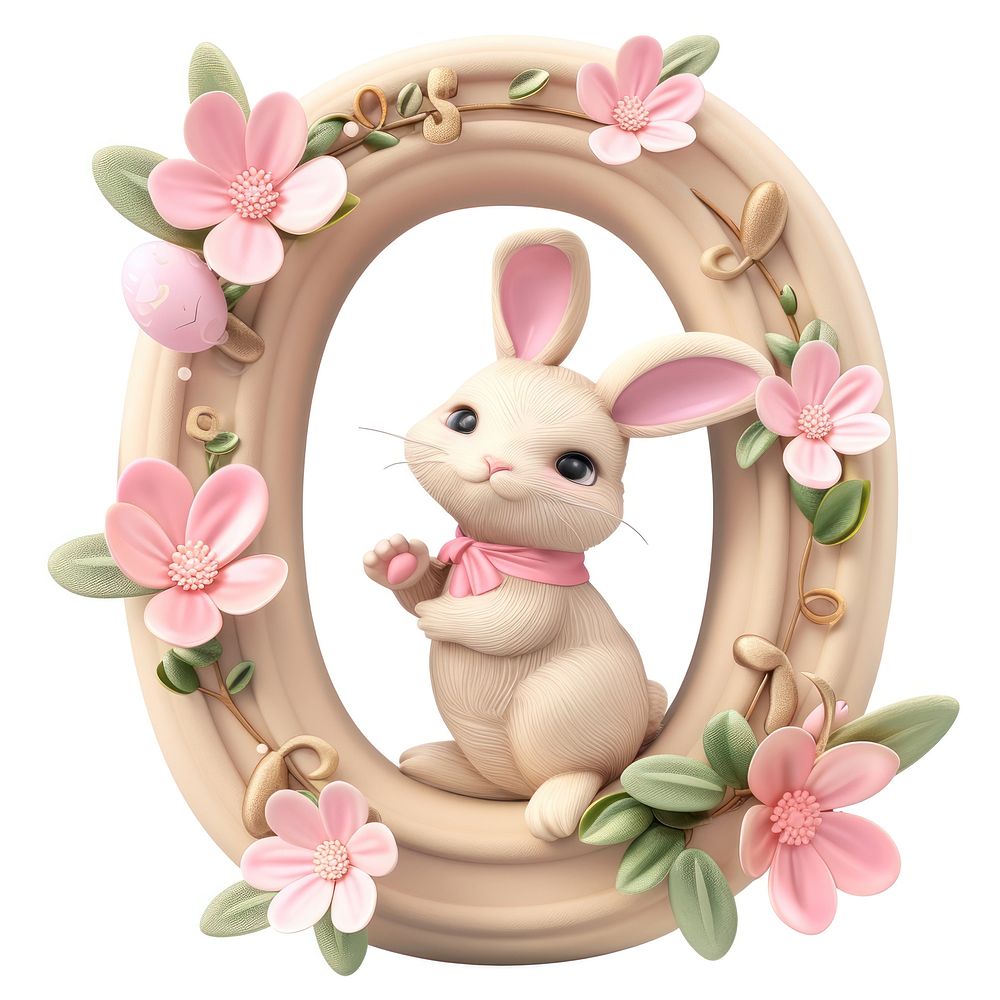 Easter letter O easter cute representation.