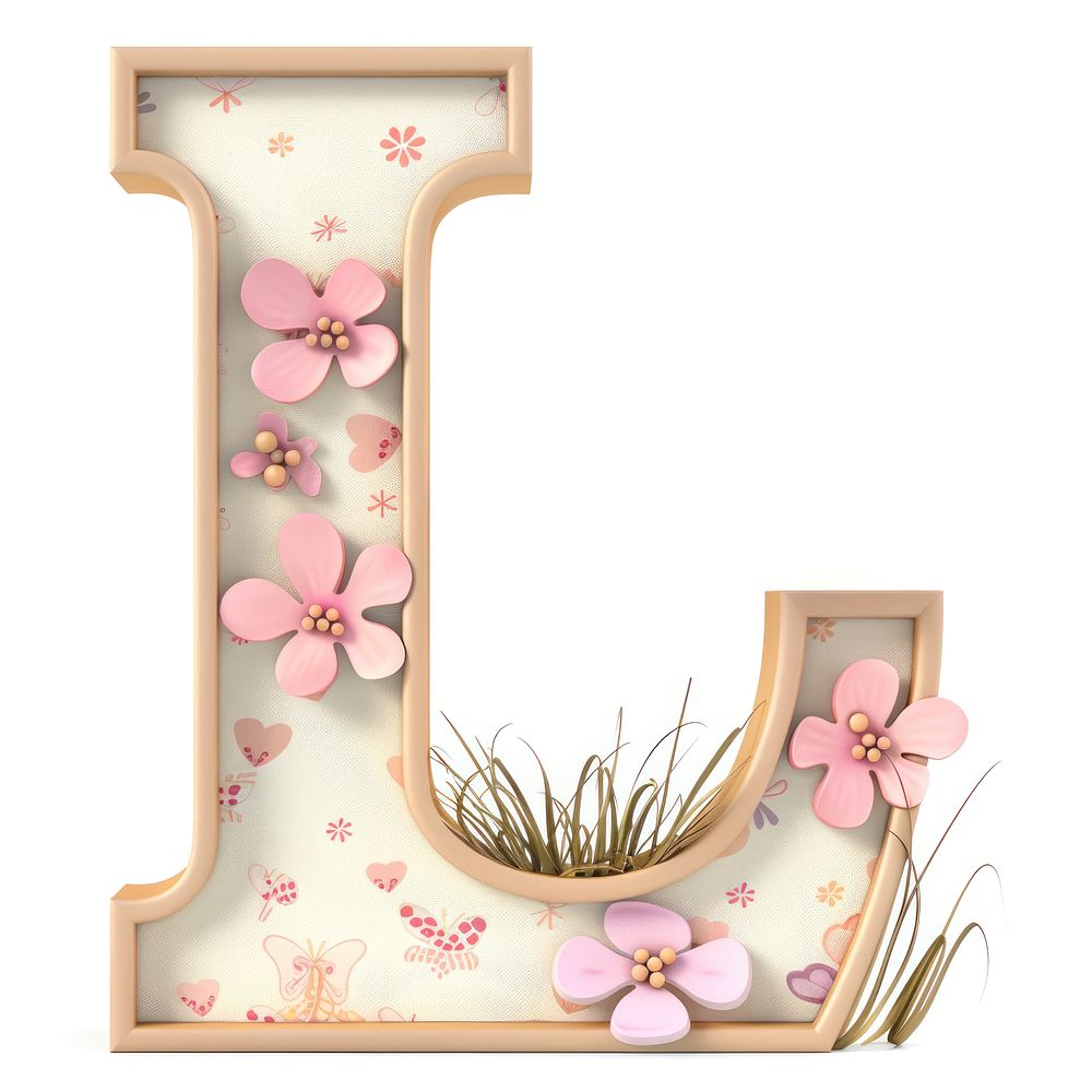 Easter letter L flower plant text.