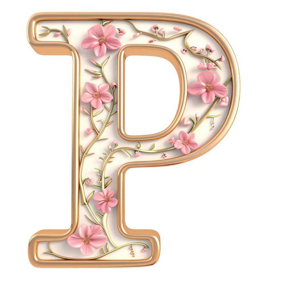 Easter letter P text white background pattern.