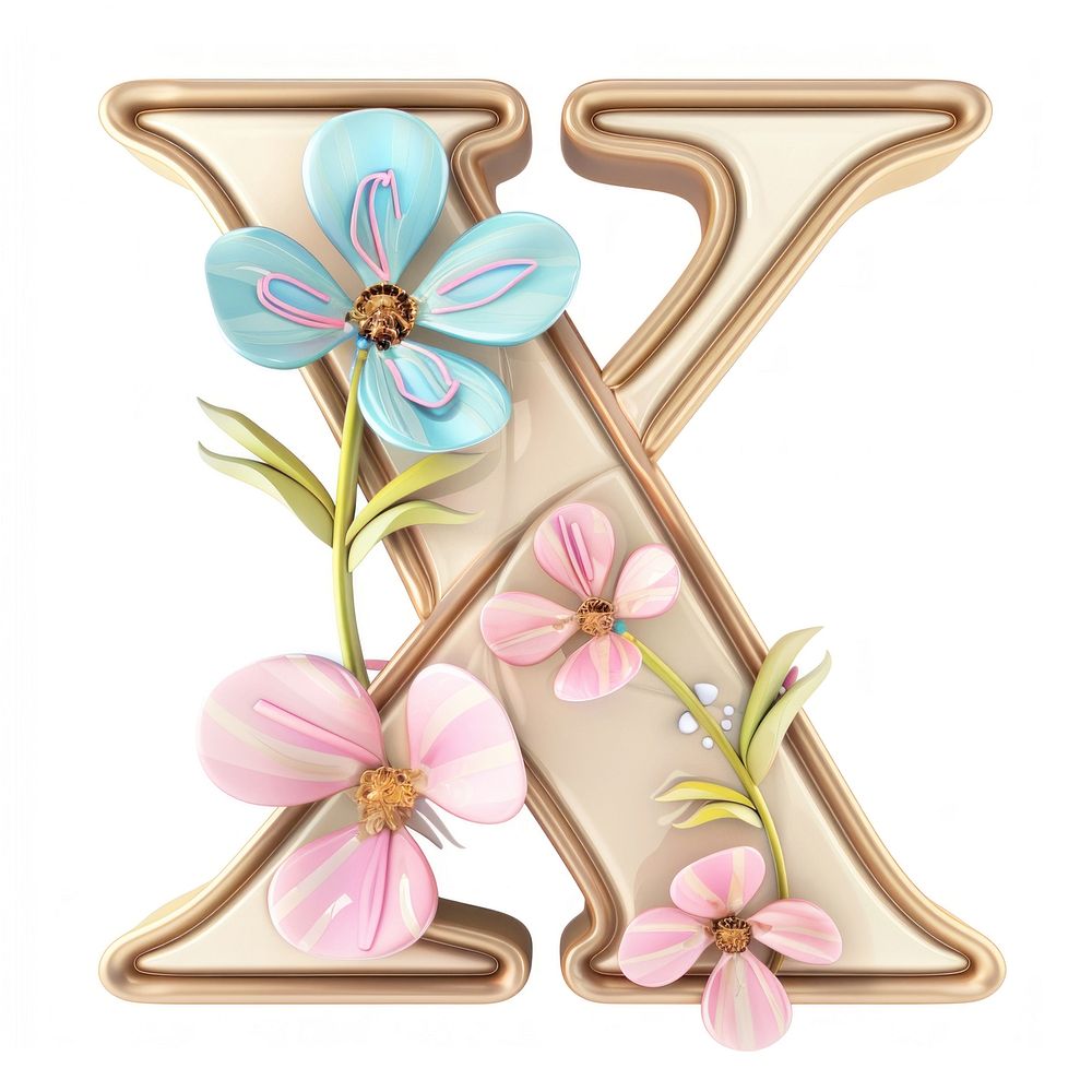 Easter letter X flower plant text.