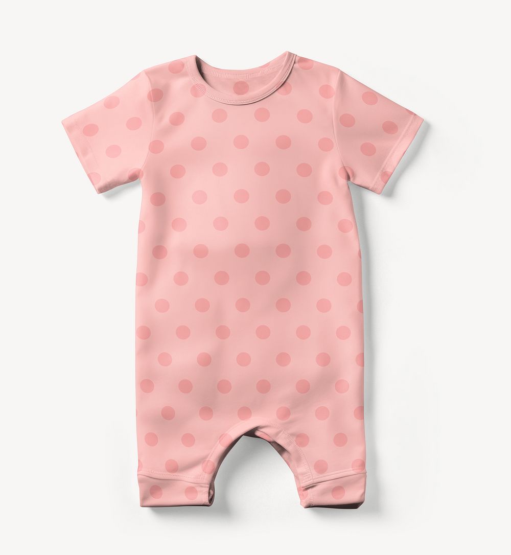 Pink polka dots baby romper