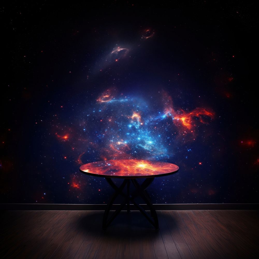 Product display table astronomy furniture universe.
