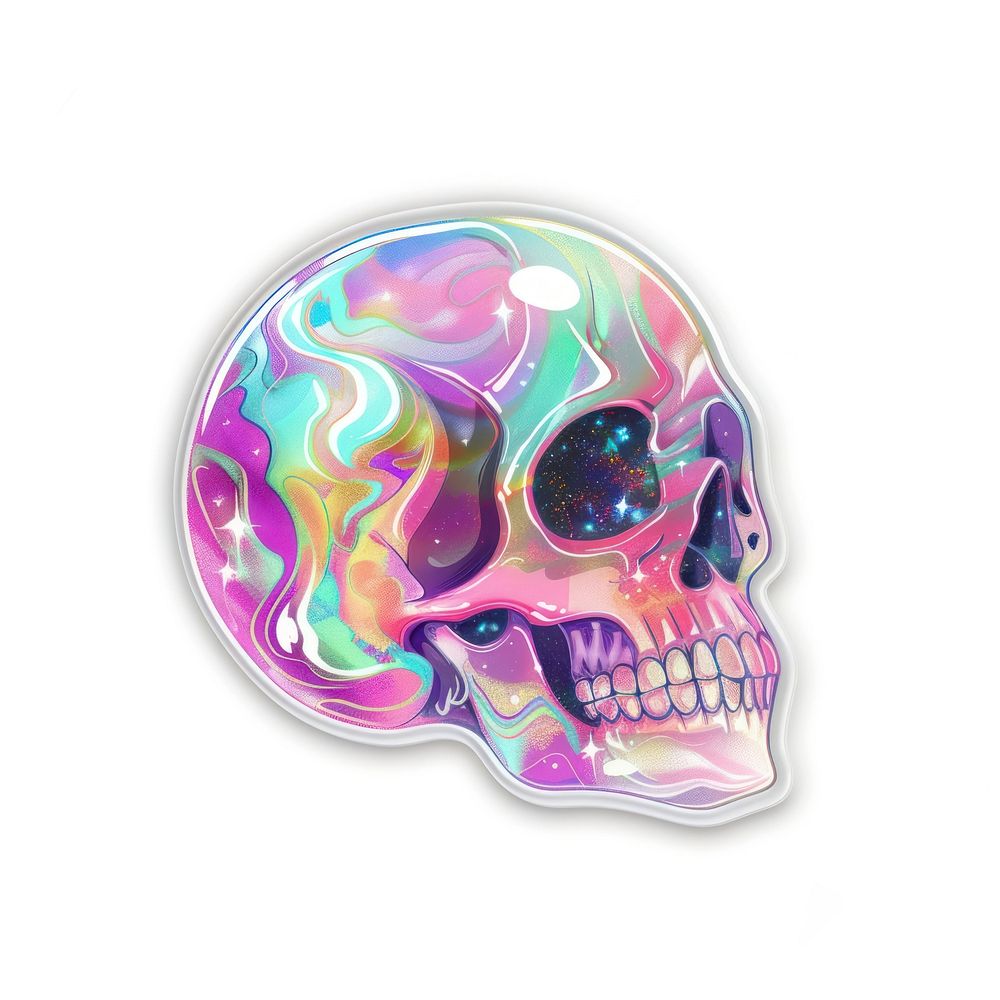 Ai sticker skull art representation accessories.