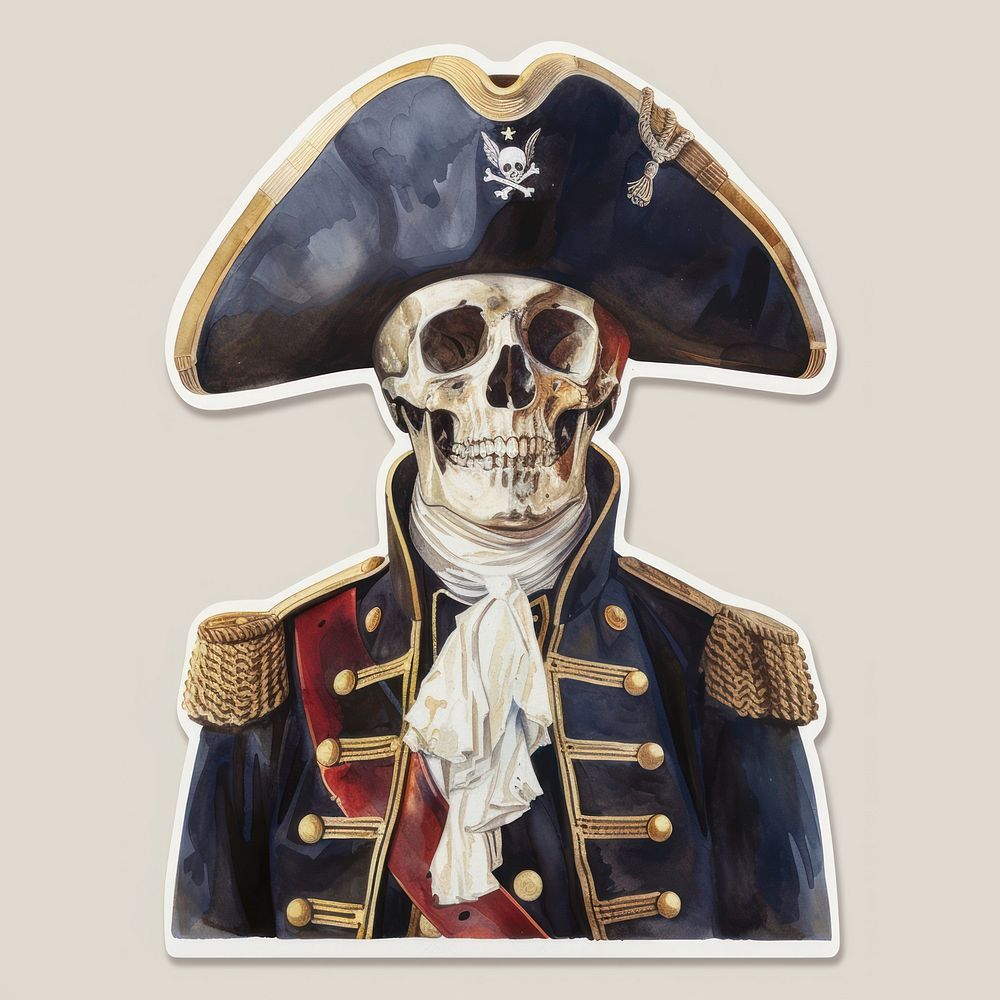 Pirate sticker skull representation disguise wildlife.