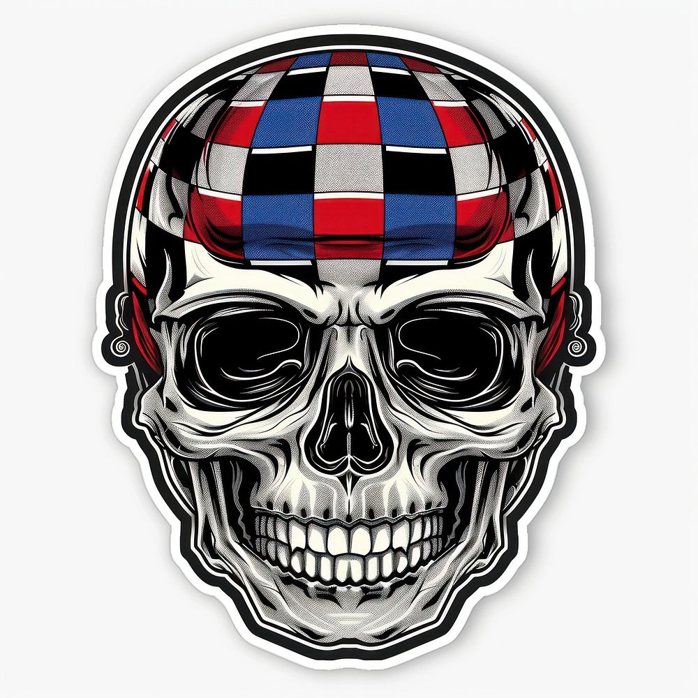 Racing sticker skull photography patriotism headgear.
