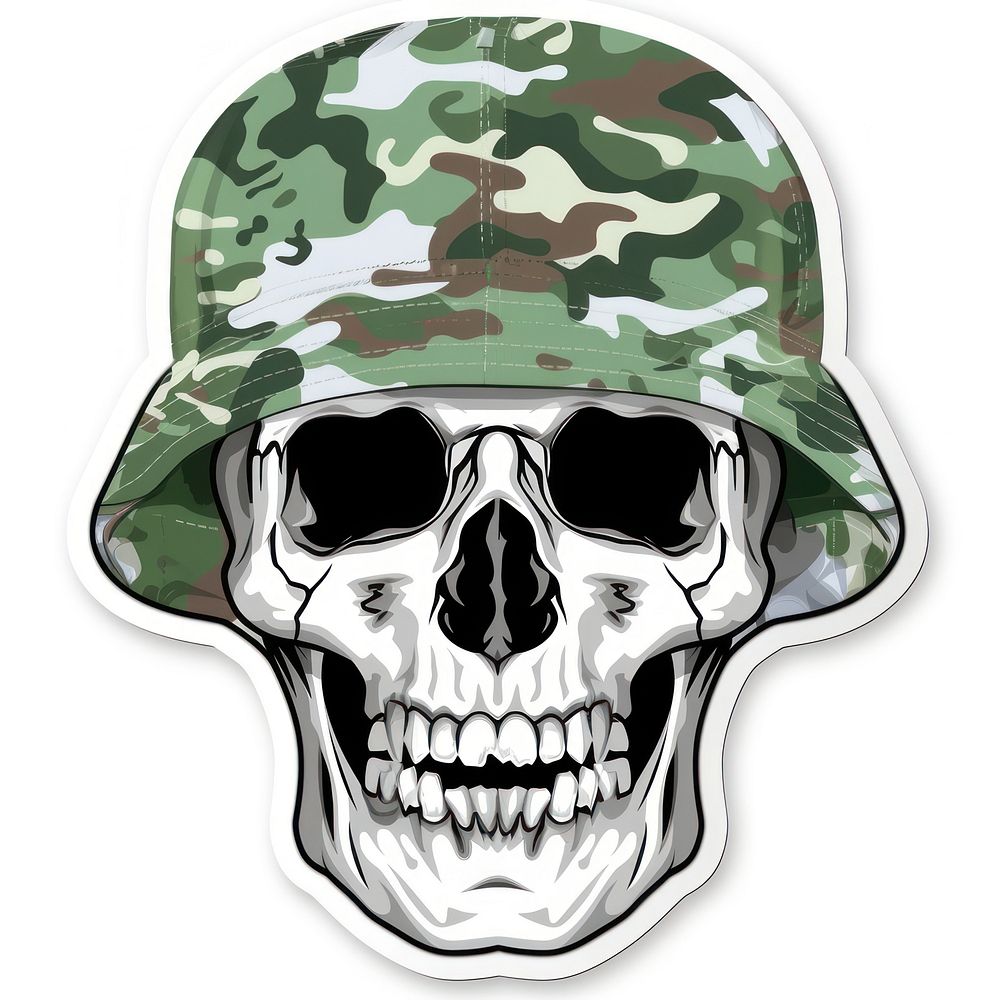 War sticker skull military accessories camouflage.