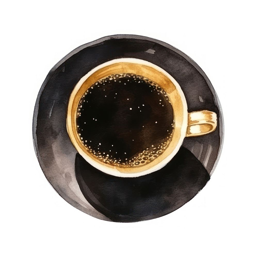 Black color coffee drink cup mug.