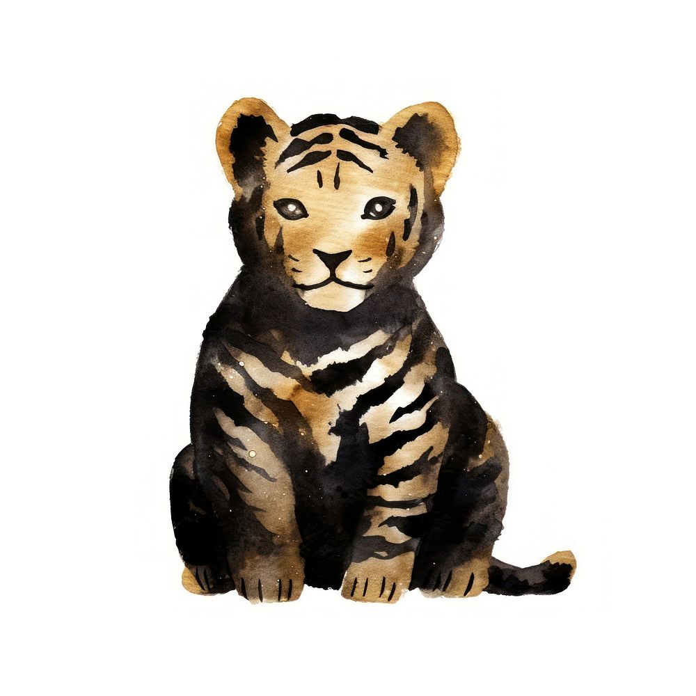 Black color cute tiger wildlife animal mammal.