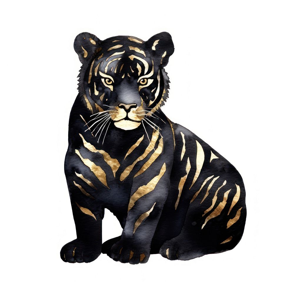 Black color cute tiger wildlife leopard animal.