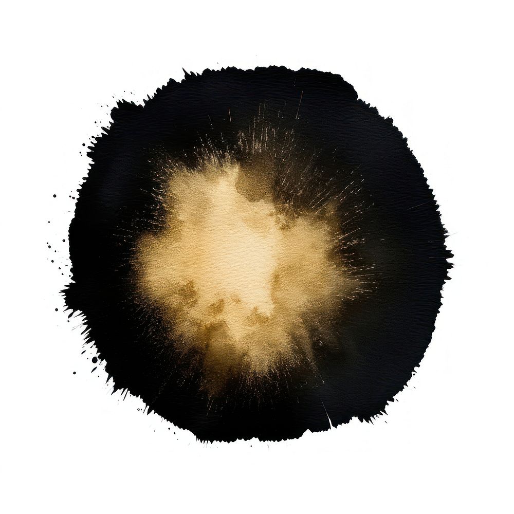 Black color cute circle white background splattered explosion.
