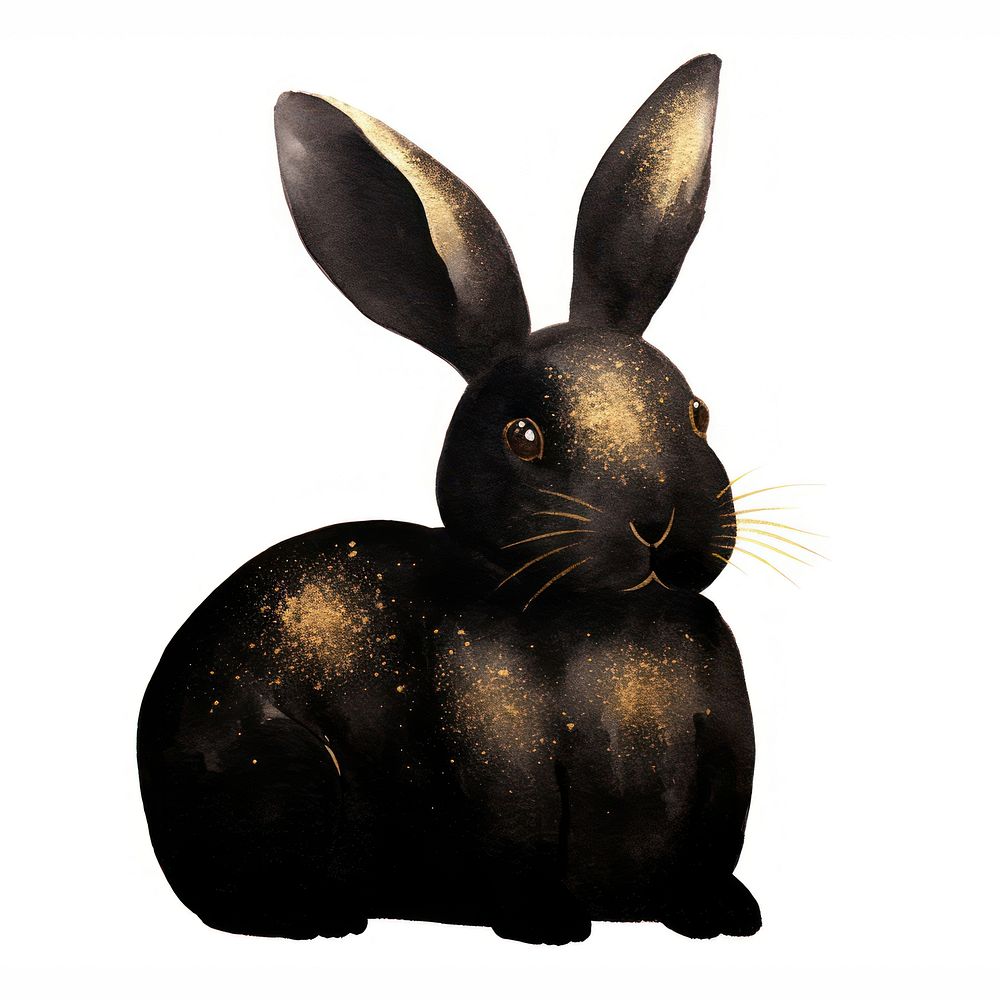 Black color bunny animal mammal rodent.