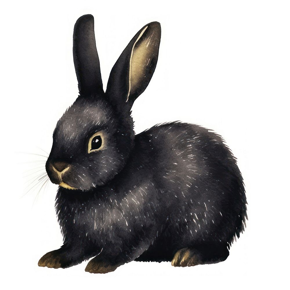 Black color bunny animal mammal rodent.