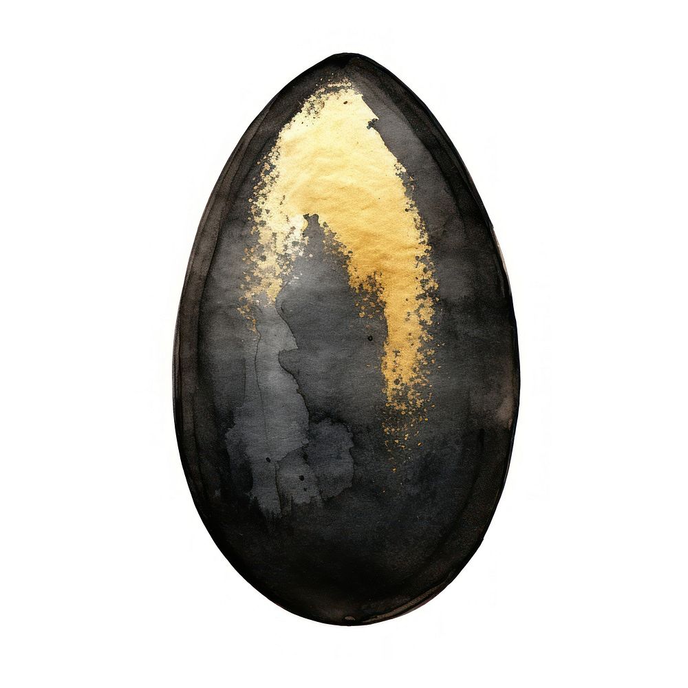 Black color easter egg water white background recreation.